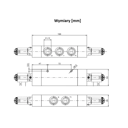 Elektrozawór 5/2 bistabilny G 1/2, Pneumax 412/2.52.0.0.M2